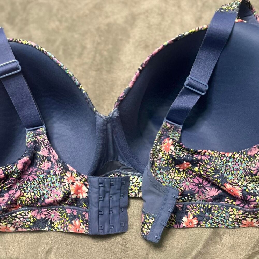 Cacique 44DD Floral Underwire Bra Pink Purple Periwinkle - Picture 3 of 6